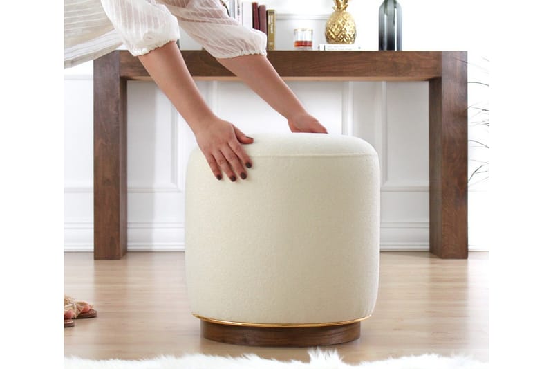 Sittpuff New Britain 42 cm - Beige - Möbler - Fåtölj & stolar - Pall & puff - Sittpuff
