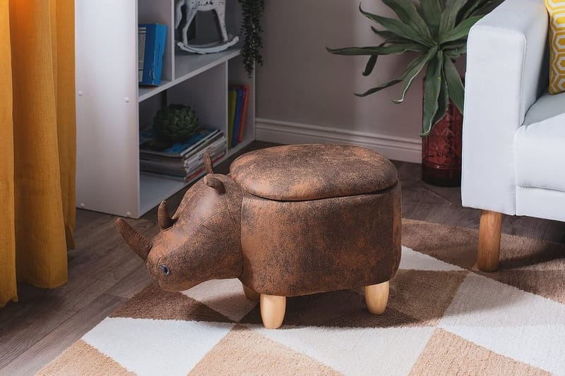 Sittpuff Rhino 60 cm - Brun - Möbler - Fåtölj & stolar - Pall & puff - Sittpuff