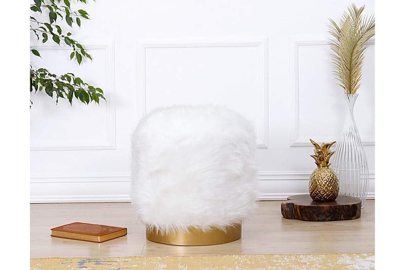 Sittpuff Rolla 40 cm - Vit - Möbler - Fåtölj & stolar - Pall & puff - Sittpuff