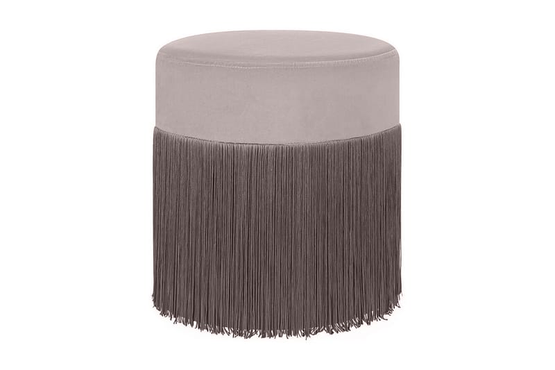 Sittpuff Sakhia med Fransar Sammet, Beige