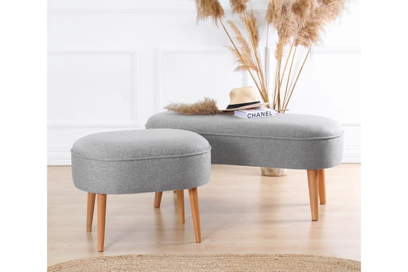 Sittpuff Simsbury 63 cm - Grå - Möbler - Fåtölj & stolar - Pall & puff - Sittpuff