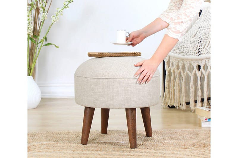 Sittpuff Taree 45 cm - Beige - Möbler - Fåtölj & stolar - Pall & puff - Sittpuff