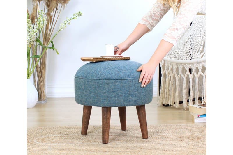 Sittpuff Taree 45 cm - Blå - Möbler - Fåtölj & stolar - Pall & puff - Sittpuff