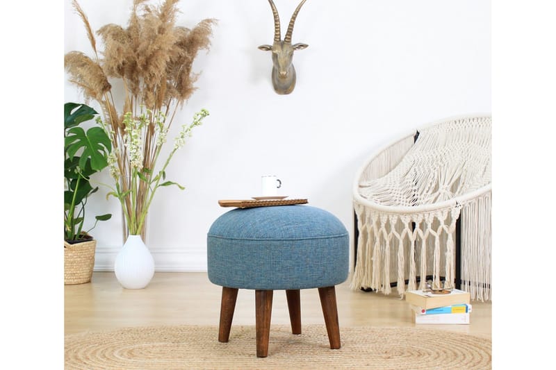 Sittpuff Taree 45 cm - Blå - Möbler - Fåtölj & stolar - Pall & puff - Sittpuff