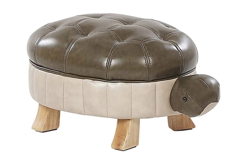 Sittpuff Testudo - Konstläder/Grön/Beige - Möbler - Fåtölj & stolar - Pall & puff - Sittpuff
