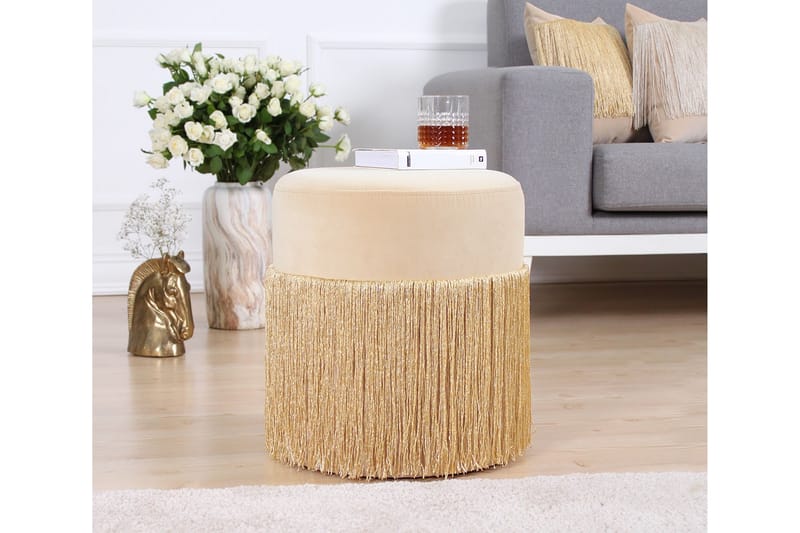 Sittpuff Thibodaux 40 cm - Guld - Möbler - Fåtölj & stolar - Pall & puff - Sittpuff