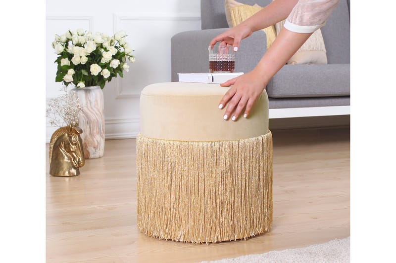Sittpuff Thibodaux 40 cm - Guld - Möbler - Fåtölj & stolar - Pall & puff - Sittpuff