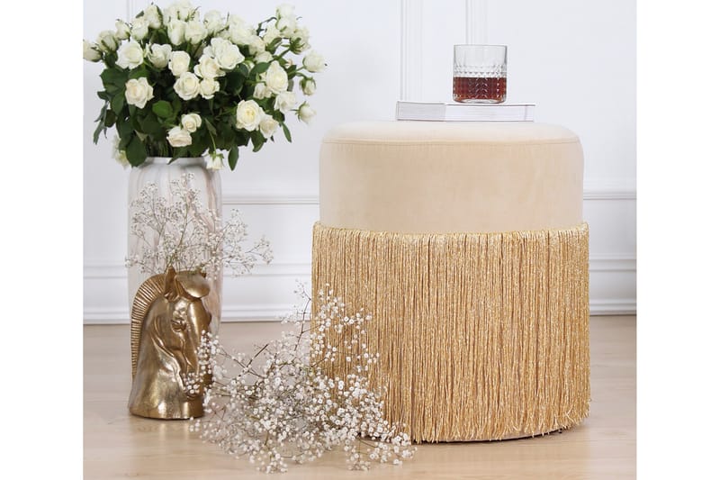 Sittpuff Thibodaux 40 cm - Guld - Möbler - Fåtölj & stolar - Pall & puff - Sittpuff