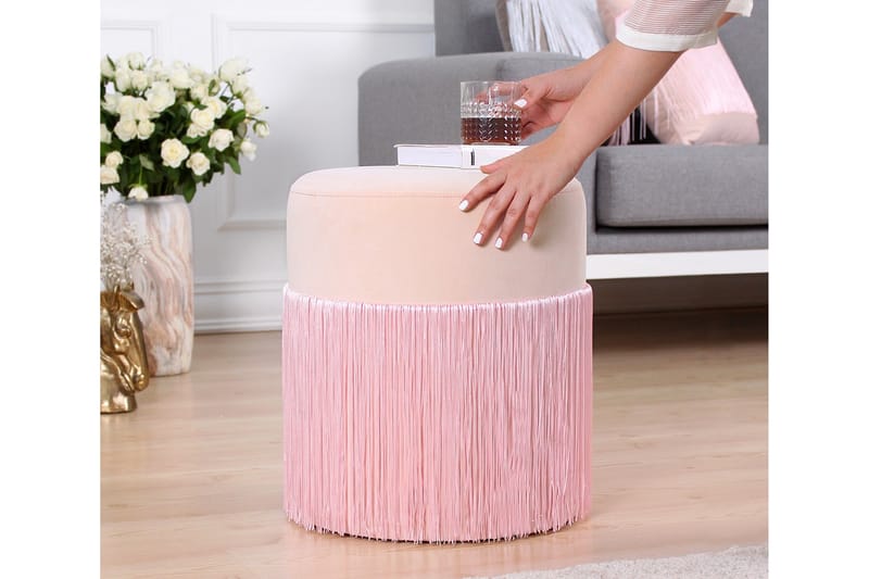 Sittpuff Thibodaux 40 cm - Rosa - Möbler - Fåtölj & stolar - Pall & puff - Sittpuff