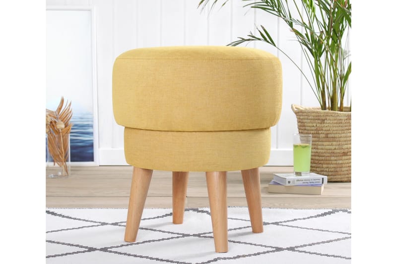 Sittpuff Veccio 47 cm - Gul - Möbler - Fåtölj & stolar - Pall & puff - Sittpuff