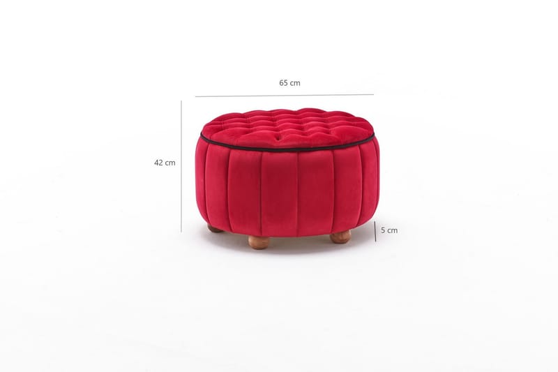 Sittpuff Welwin - Röd/Natur - Möbler - Fåtölj & stolar - Pall & puff - Sittpuff