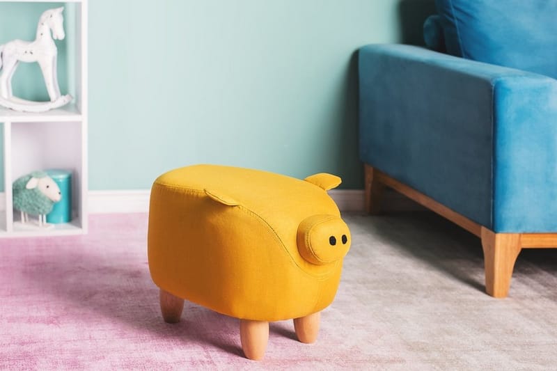 Sittpuff Piggy 50 cm - Gul - Sittpuff