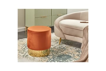 Sittpuff Sophia Orange/guld - Orange/guld - Möbler - Fåtölj & stolar - Pall & puff - Sittpuff