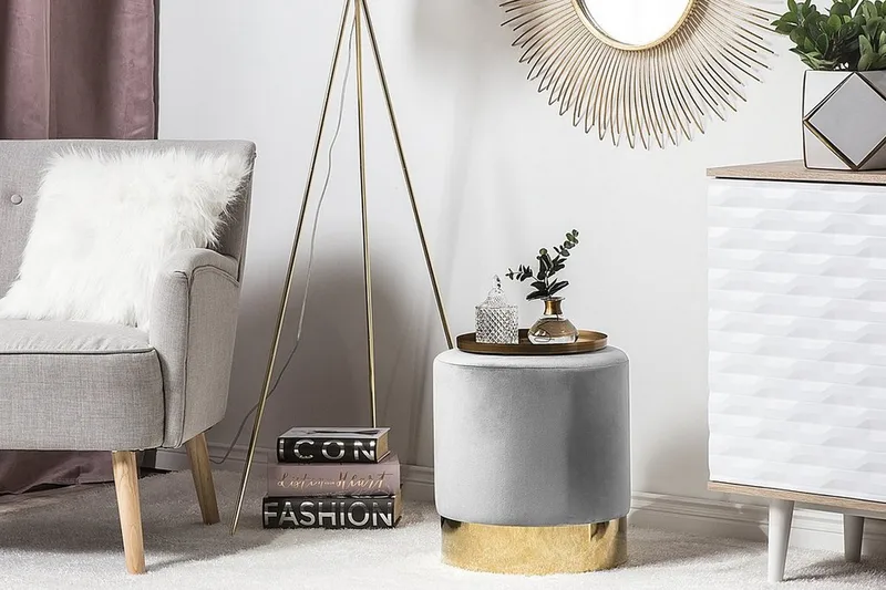 Sophia Sittpuff 39 cm - Grå - Möbler - Fåtölj & stolar - Pall & puff - Sittpuff