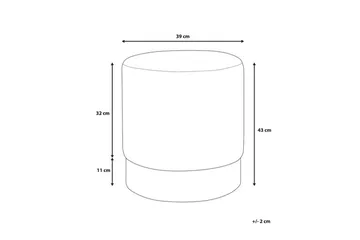 Sophia Sittpuff 39 cm - Grå - Möbler - Fåtölj & stolar - Pall & puff - Sittpuff