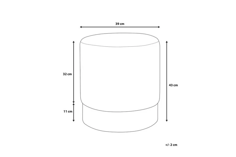 Sophia Sittpuff 39 cm - Grå - Möbler - Fåtölj & stolar - Pall & puff - Sittpuff