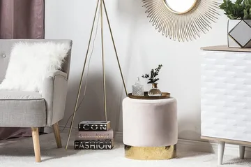 Sophia Sittpuff 39 cm - Rosa - Möbler - Fåtölj & stolar - Pall & puff - Sittpuff