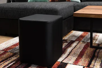 Square Pall Läder - Svart - Möbler - Fåtölj & stolar - Pall & puff - Sittpuff