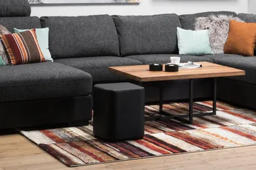 Square Pall Läder - Svart - Möbler - Fåtölj & stolar - Pall & puff - Sittpuff