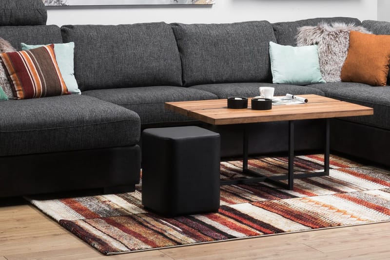 Square Pall Läder - Svart - Möbler - Fåtölj & stolar - Pall & puff - Sittpuff