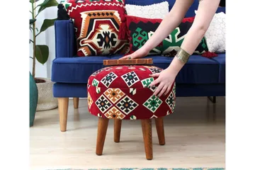 Tarrytown Sittpuff 46 cm - Röd/Grön - Möbler - Fåtölj & stolar - Pall & puff - Sittpuff