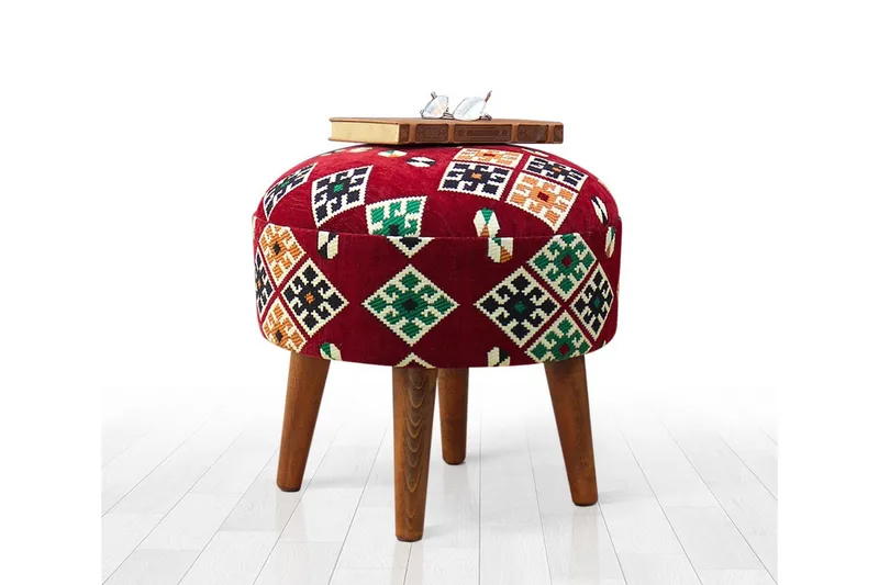 Tarrytown Sittpuff 46 cm, Röd/Grön