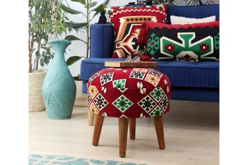 Tarrytown Sittpuff 46 cm - Röd/Grön - Möbler - Fåtölj & stolar - Pall & puff - Sittpuff