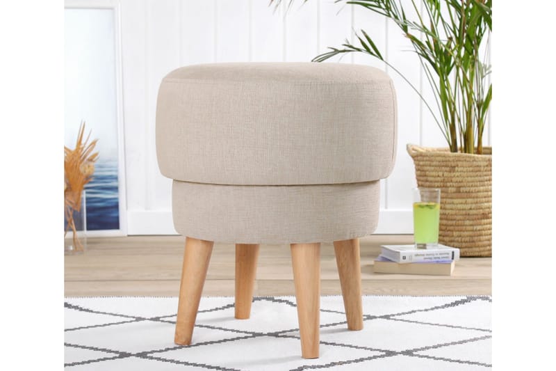 Veccio Sittpuff 47 cm - Beige - Möbler - Fåtölj & stolar - Pall & puff - Sittpuff