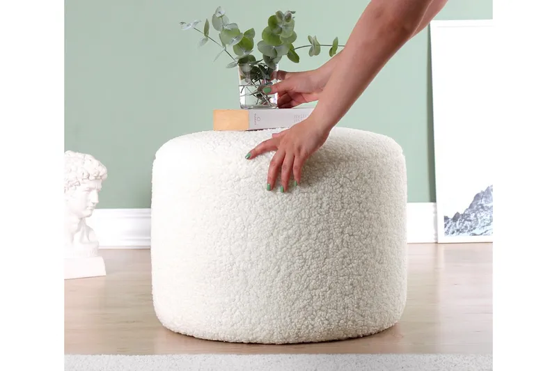 Whitman Sittpuff 54 cm - Vit - Möbler - Fåtölj & stolar - Pall & puff - Sittpuff