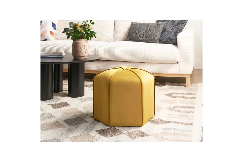 Sittpuff Wishek Gul - Gul - Möbler - Fåtölj & stolar - Pall & puff - Sittpuff