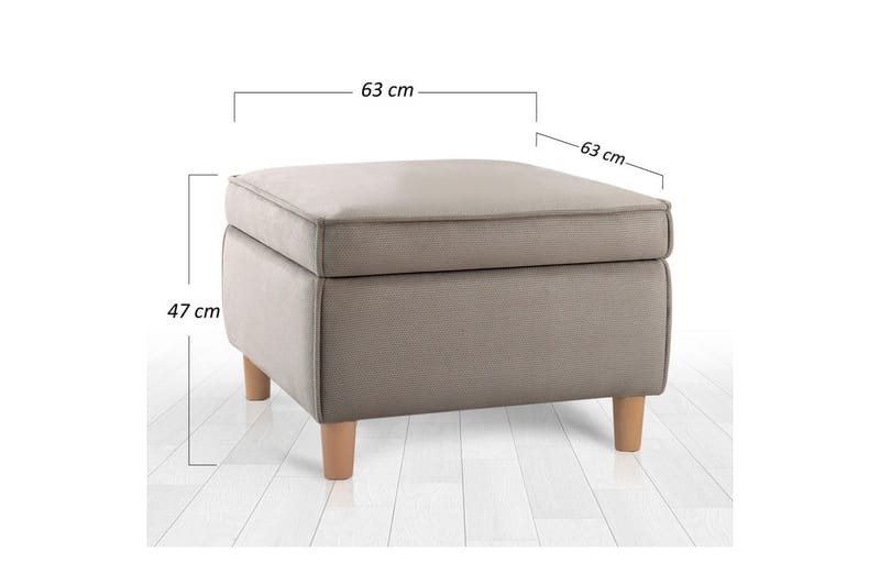 Sufian Fotpall 63 cm - Brun - Möbler - Fåtölj & stolar - Pall & puff - Fotpallar