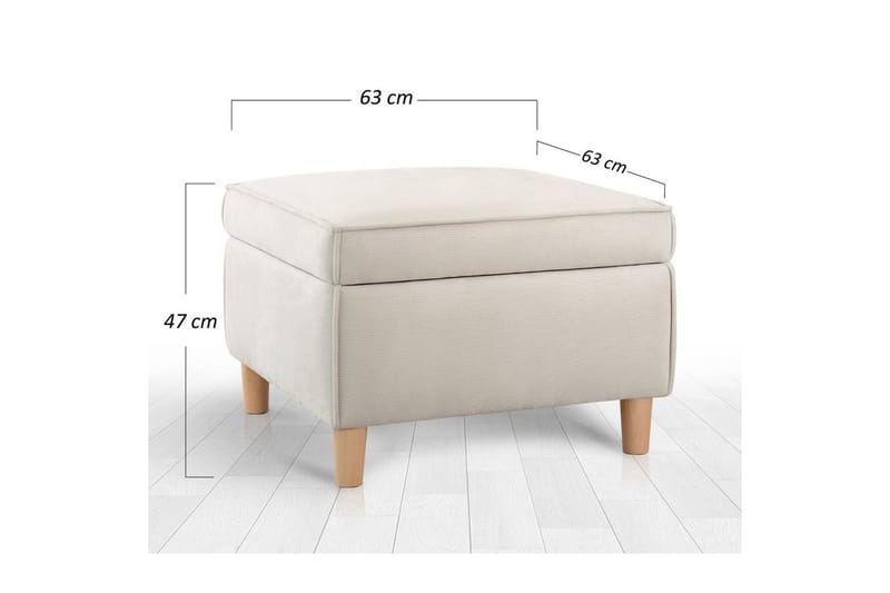 Sufian Fotpall 63 cm - Cremevit - Möbler - Fåtölj & stolar - Pall & puff - Fotpallar