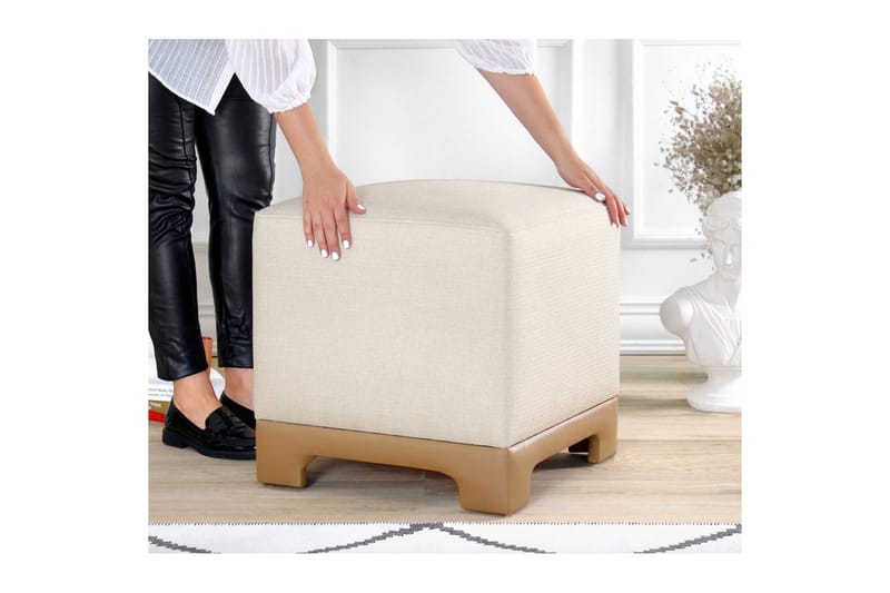Sufian Sittpuff Utomhus 50 cm - Beige/Cremevit - Möbler - Fåtölj & stolar - Pall & puff - Sittpuff