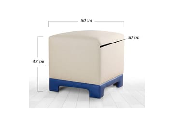 Sufian Sittpuff Utomhus 50 cm - Blå/Cremevit - Möbler - Fåtölj & stolar - Pall & puff - Sittpuff