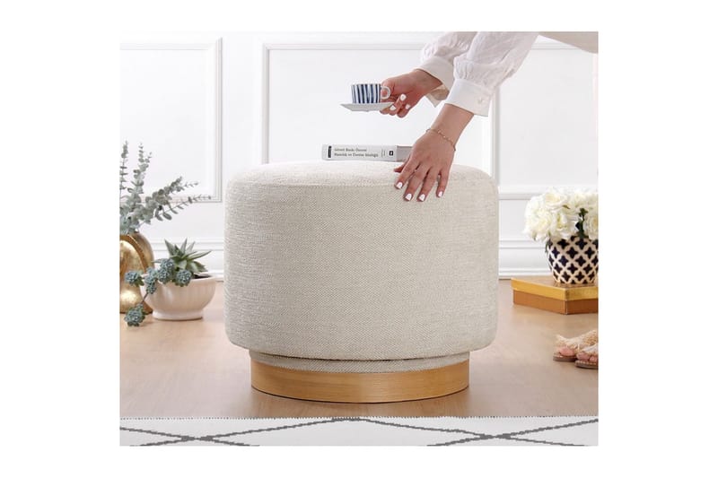 Sufian Sittpuff Utomhus 55 cm - Cremevit - Möbler - Fåtölj & stolar - Pall & puff - Sittpuff
