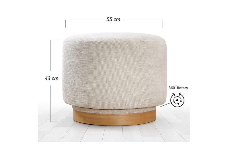 Sufian Sittpuff Utomhus 55 cm - Cremevit - Möbler - Fåtölj & stolar - Pall & puff - Sittpuff