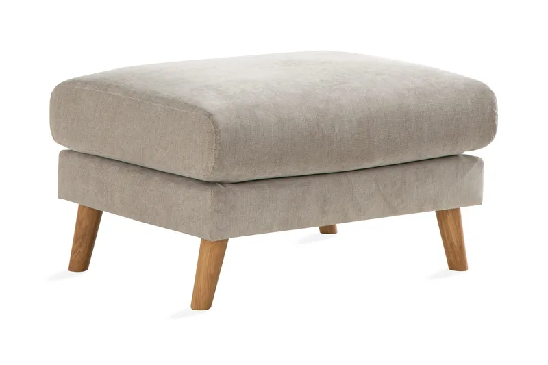 Trend Lyx Fotpall - Beige/Ek - Möbler - Fåtölj & stolar - Pall & puff - Fotpallar