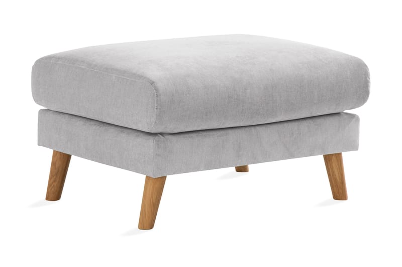 Trend Lyx Fotpall - Ljusgrå/Ek - Möbler - Fåtölj & stolar - Pall & puff - Fotpallar