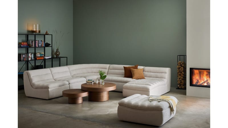 Valdoro Fotpall i tyg 120 cm - Beige - Möbler - Fåtölj & stolar - Pall & puff - Fotpallar