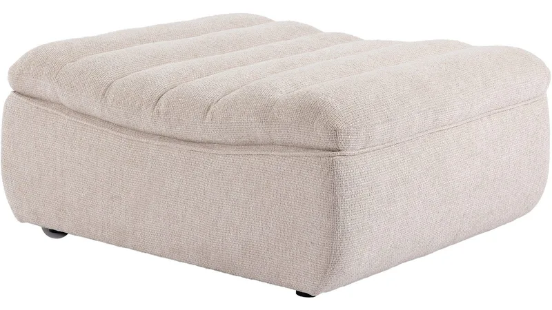 Valdoro Fotpall i tyg 120 cm, Beige