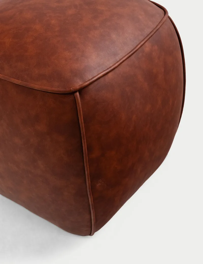 Valnor Sittpuff 40 cm Konstläder - Brun - Möbler - Fåtölj & stolar - Pall & puff - Sittpuff