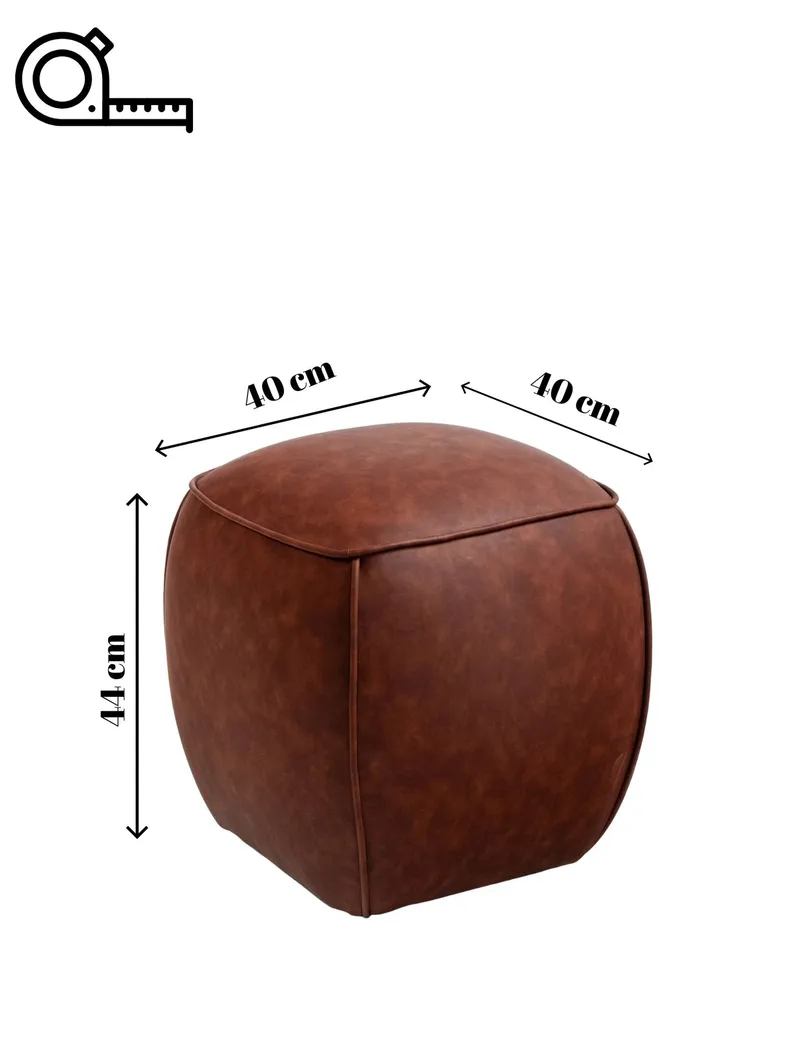 Valnor Sittpuff 40 cm Konstläder - Brun - Möbler - Fåtölj & stolar - Pall & puff - Sittpuff