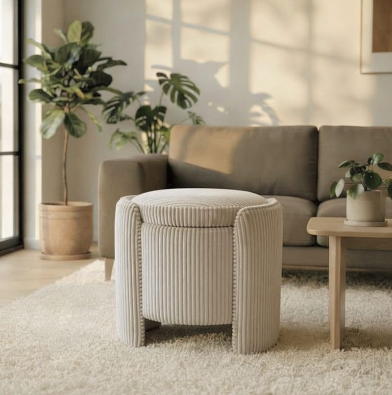 Valtor Puff 50x46x42 cm - Beige - Möbler - Fåtölj & stolar - Pall & puff - Sittpuff