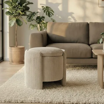 Valtor Puff 50x46x42 cm - Beige - Möbler - Fåtölj & stolar - Pall & puff - Sittpuff