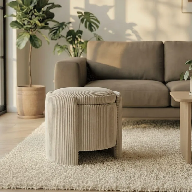 Valtor Puff 50x46x42 cm - Beige - Möbler - Fåtölj & stolar - Pall & puff - Sittpuff