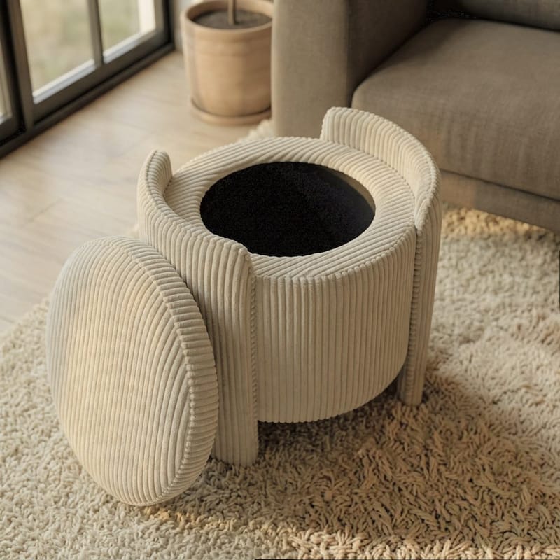 Valtor Puff 50x46x42 cm - Beige - Möbler - Fåtölj & stolar - Pall & puff - Sittpuff