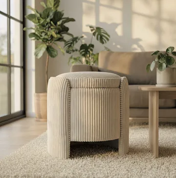Valtor Puff 50x46x42 cm - Beige - Möbler - Fåtölj & stolar - Pall & puff - Sittpuff