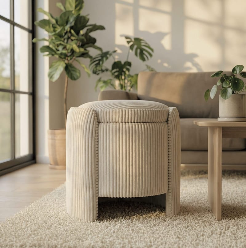 Valtor Puff 50x46x42 cm - Beige - Möbler - Fåtölj & stolar - Pall & puff - Sittpuff