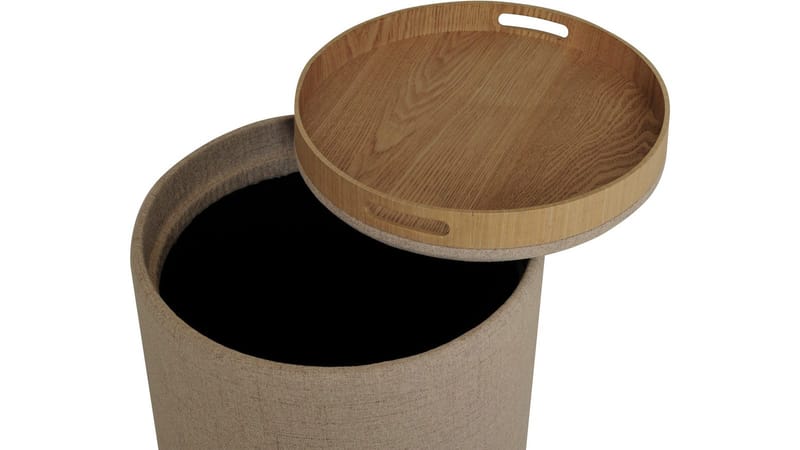 Velmira Puff 2 delar 39 cm Rund - Mörkbeige - Möbler - Fåtölj & stolar - Pall & puff - Sittpuff