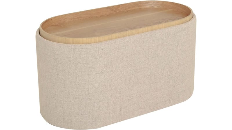 Velmira Puff 77 cm Oval - Beige - Möbler - Fåtölj & stolar - Pall & puff - Sittpuff